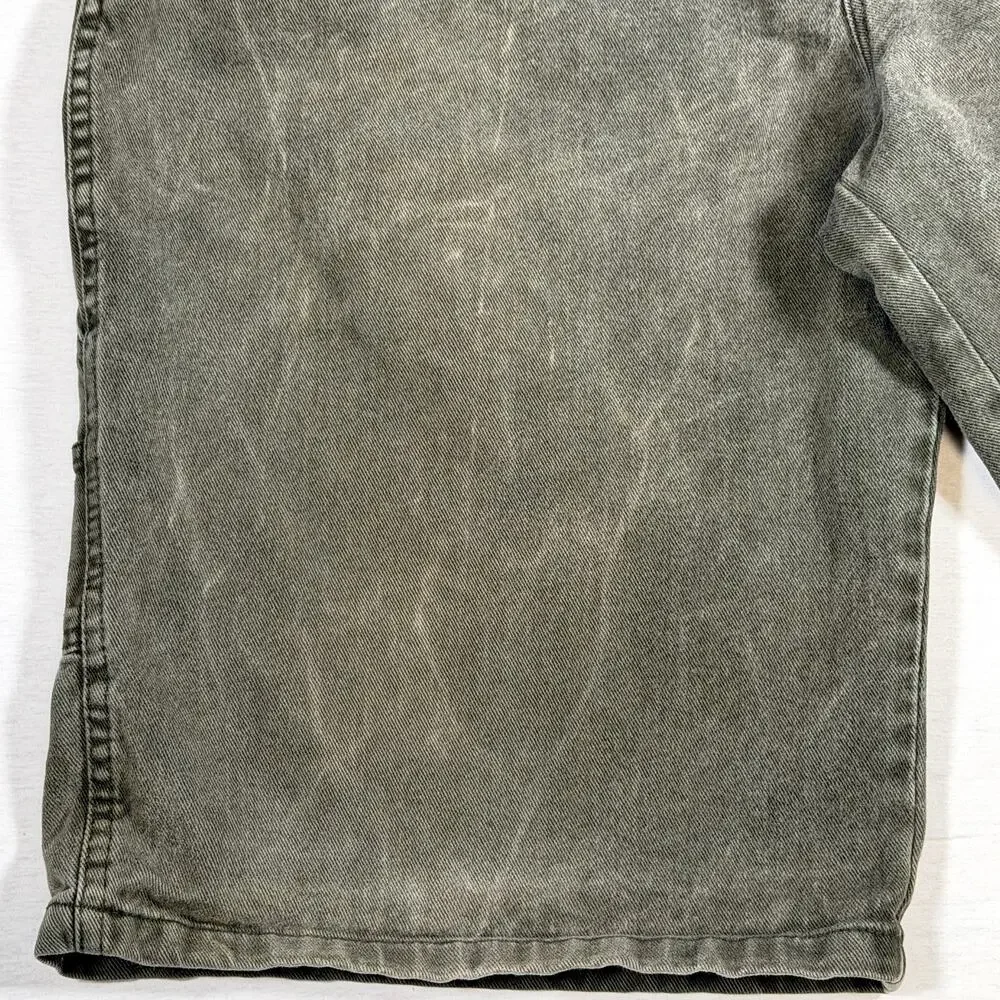 Y2K Faded Black Denim Baggy Jorts Shorts Size 40 Mexico Skater Long 100% Cotton
